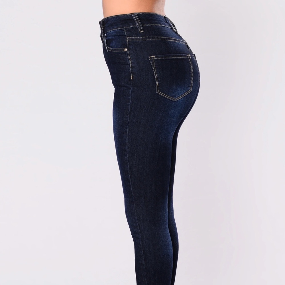 Pre-loved High Rise Skinny Jeans-Dark Blue - Picture 5 of 9